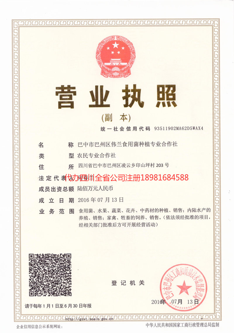 南宁南宁伟兰食用菌种植专业合作社